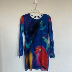 Zara Printed Tulle Dress Size Large